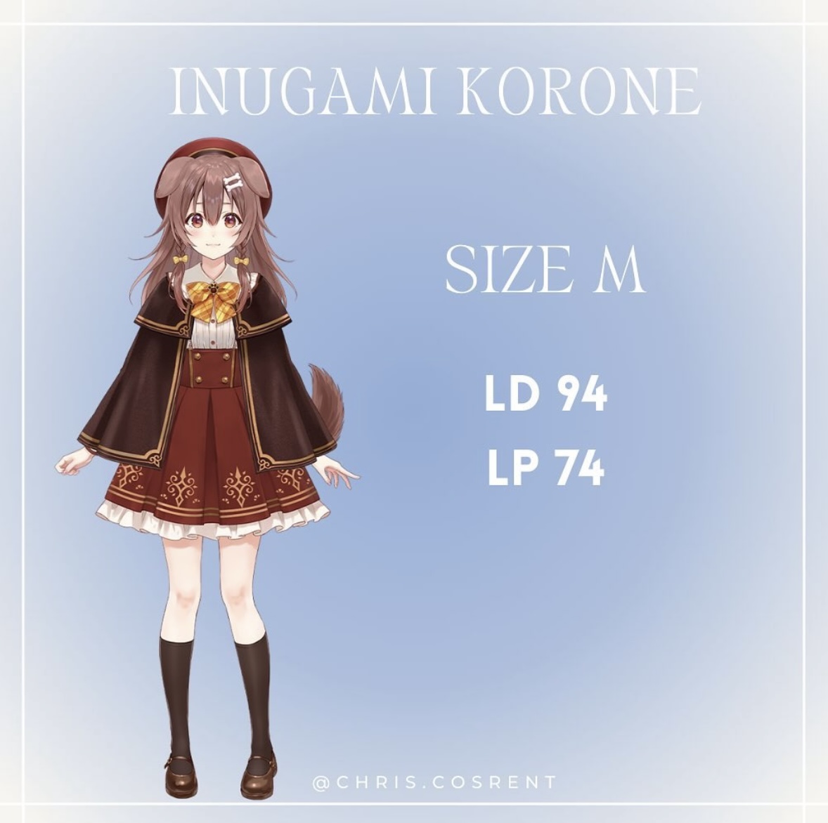 Kostum Putri CinderellaInugami Korone - Hololive JP